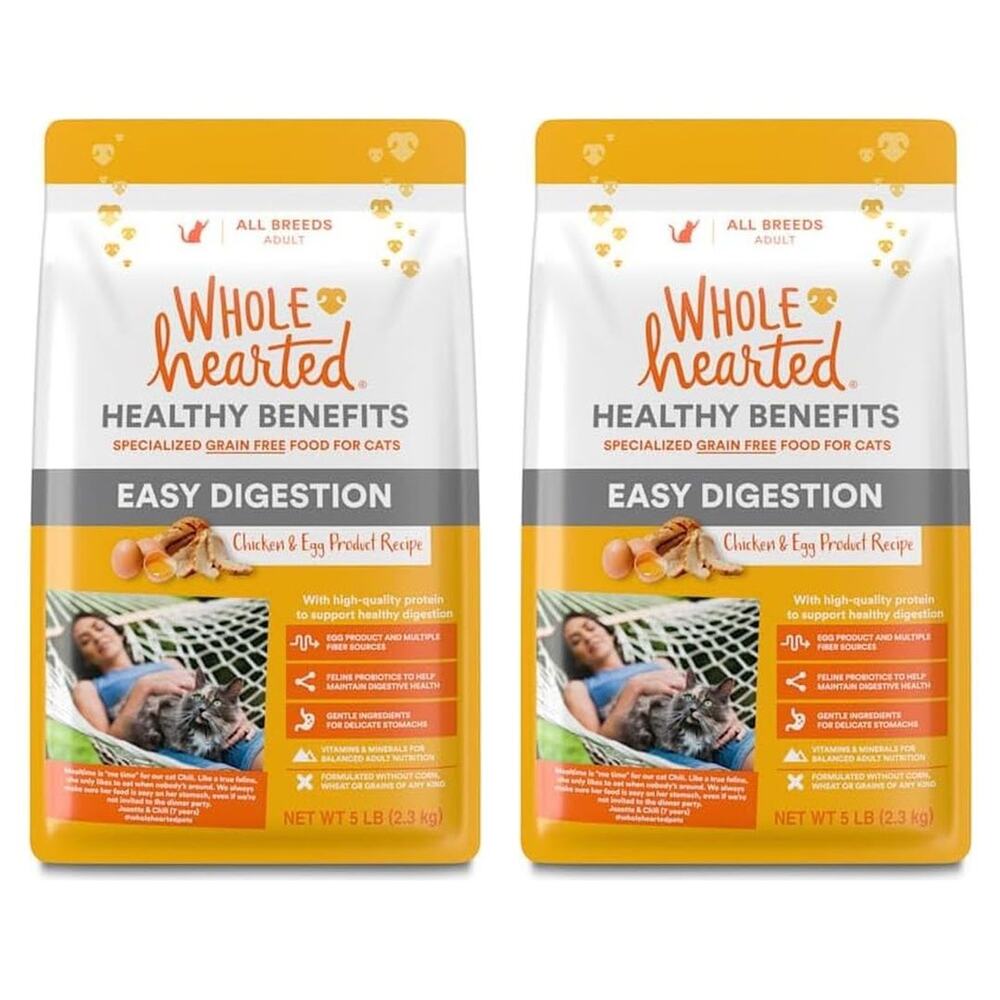 Wholehearted Easy Digestion 2 of 5lb Bags Dry Cat Food